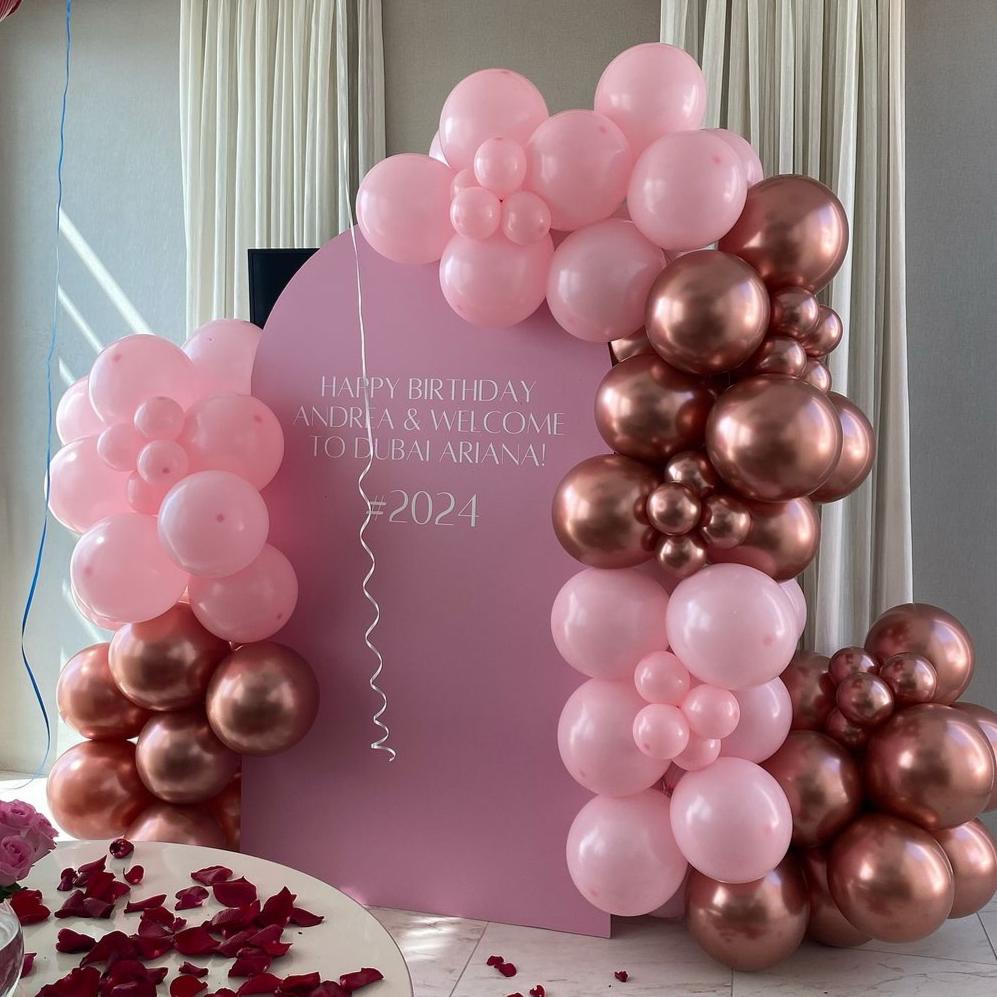 Arch Wall with Luxury Garland - The Pop Shop Dubai / Luxury Balloon Decor