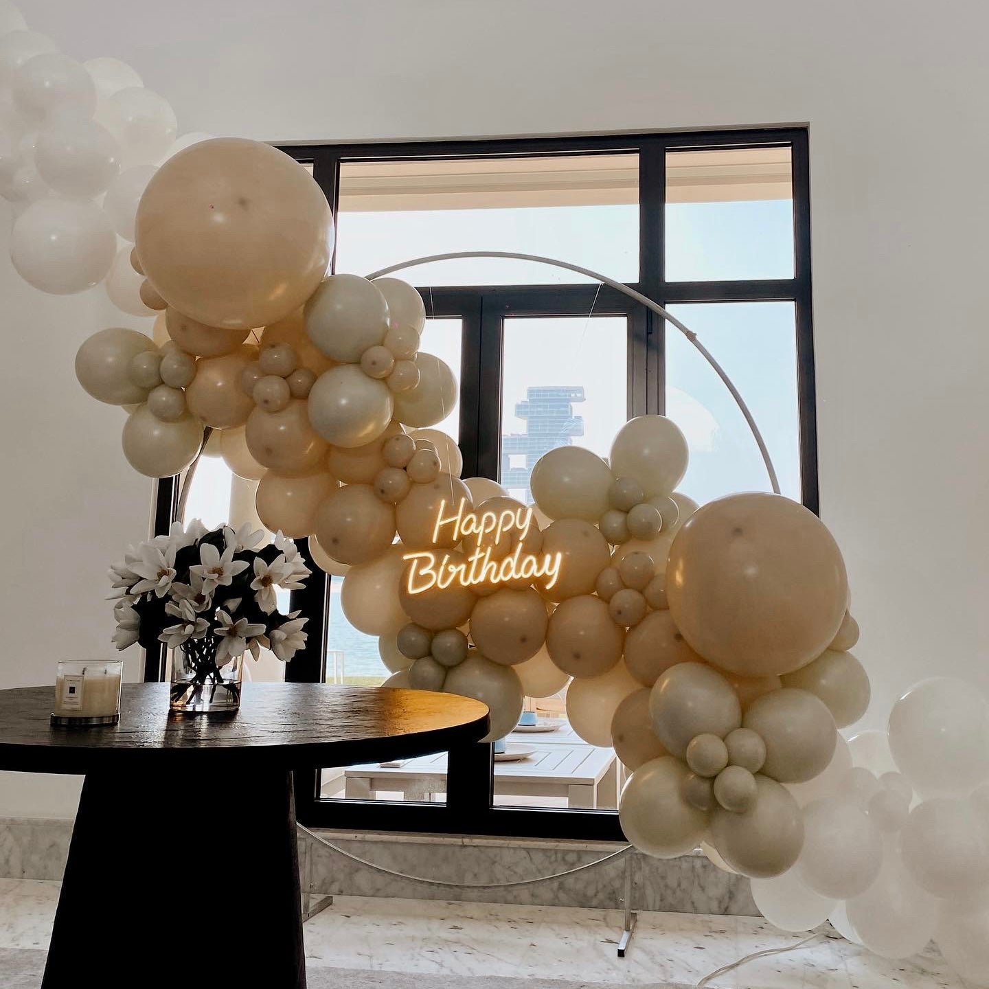 Circle Stand with 4m garland - The Pop Shop Dubai / Luxury Balloon Decor
