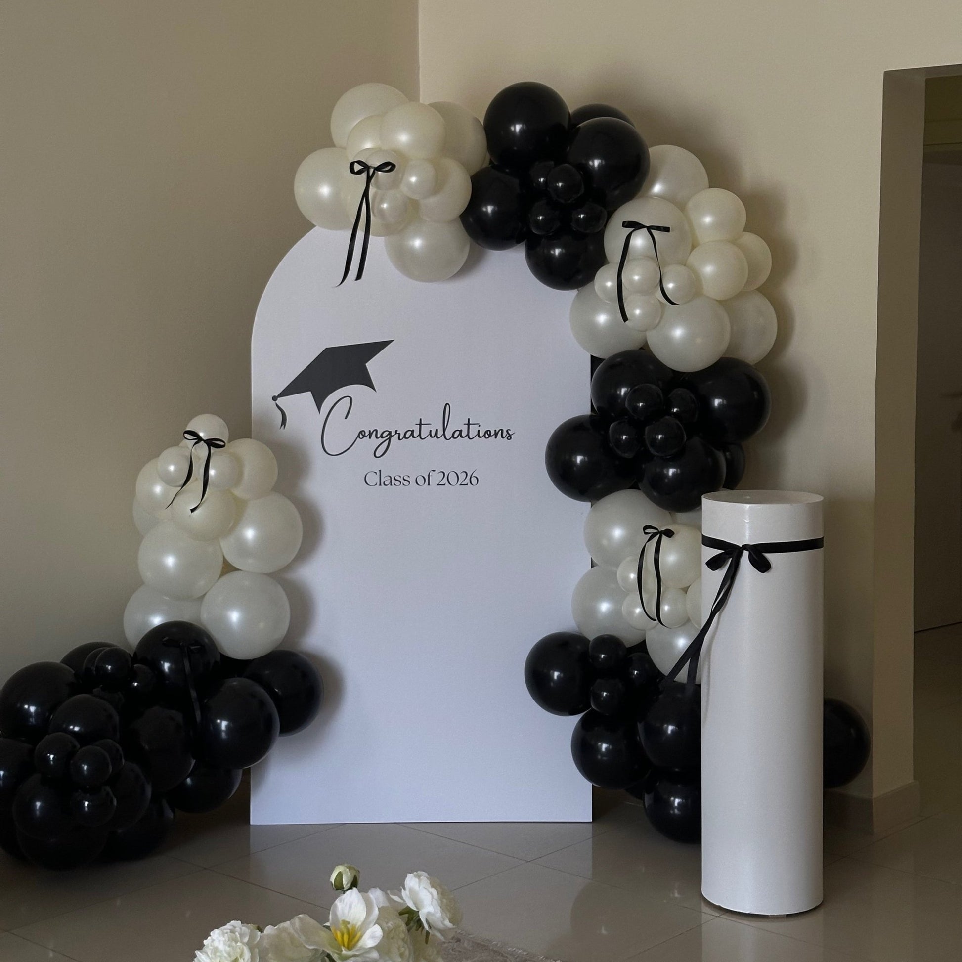 Graduation Balloon Arch Wall - The Pop Shop Dubai / Luxury Balloon Decor