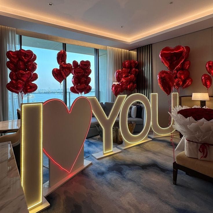 I Love You Lights - The Pop Shop Dubai / Luxury Balloon Decor