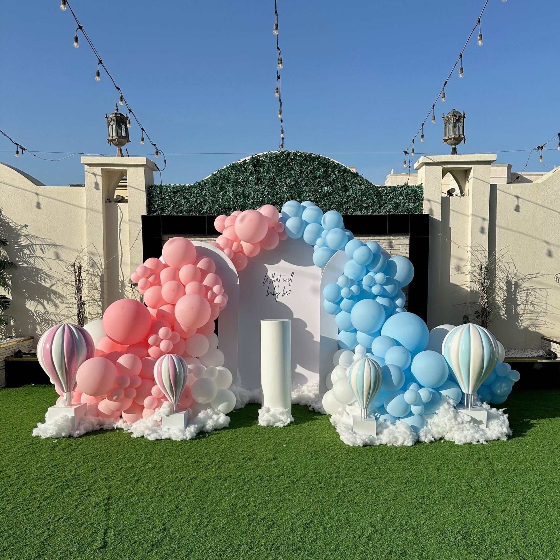 In The Clouds Gender Reveal Package - The Pop Shop Dubai / Luxury Balloon Decor