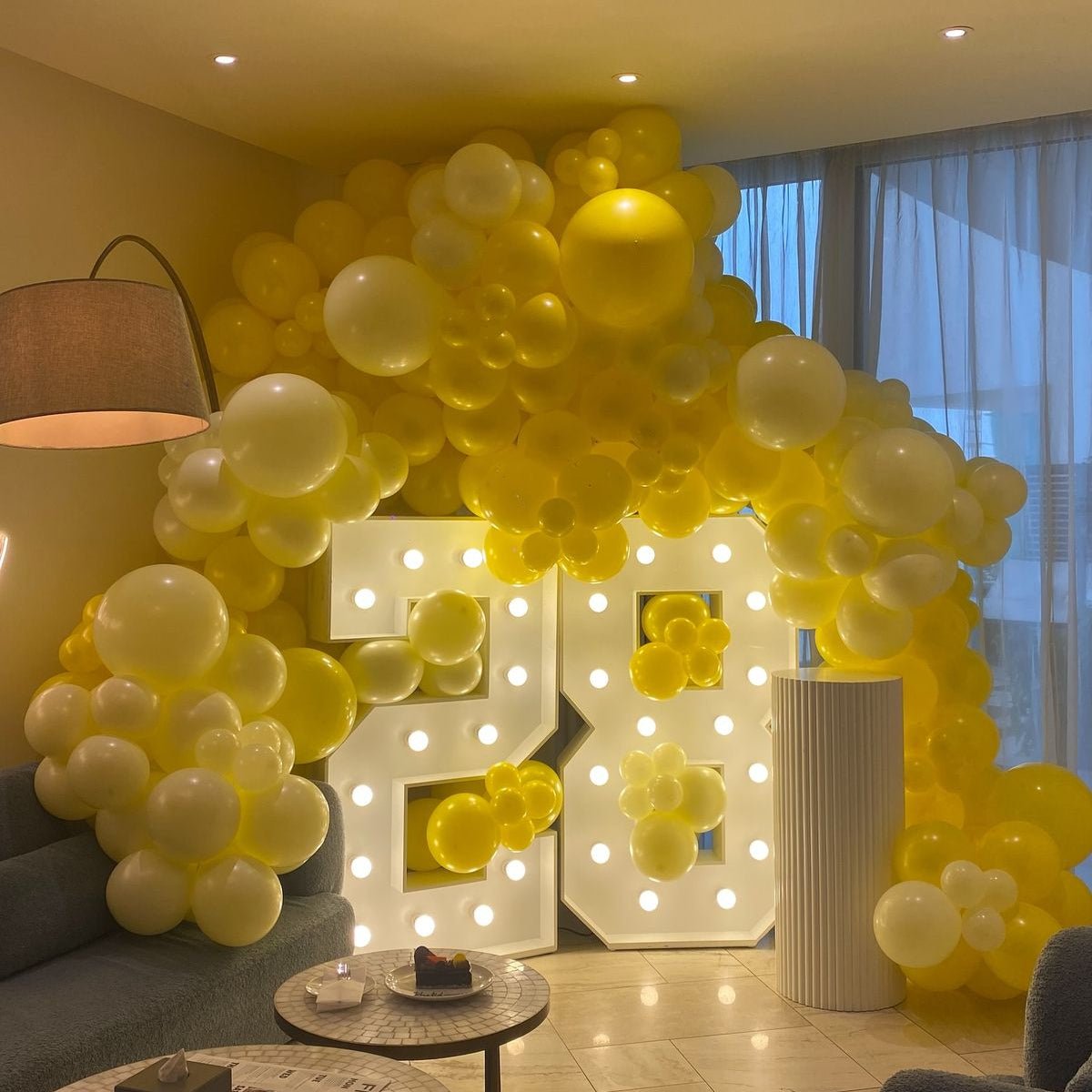Marquee Numbers and Garland - The Pop Shop Dubai / Luxury Balloon Decor