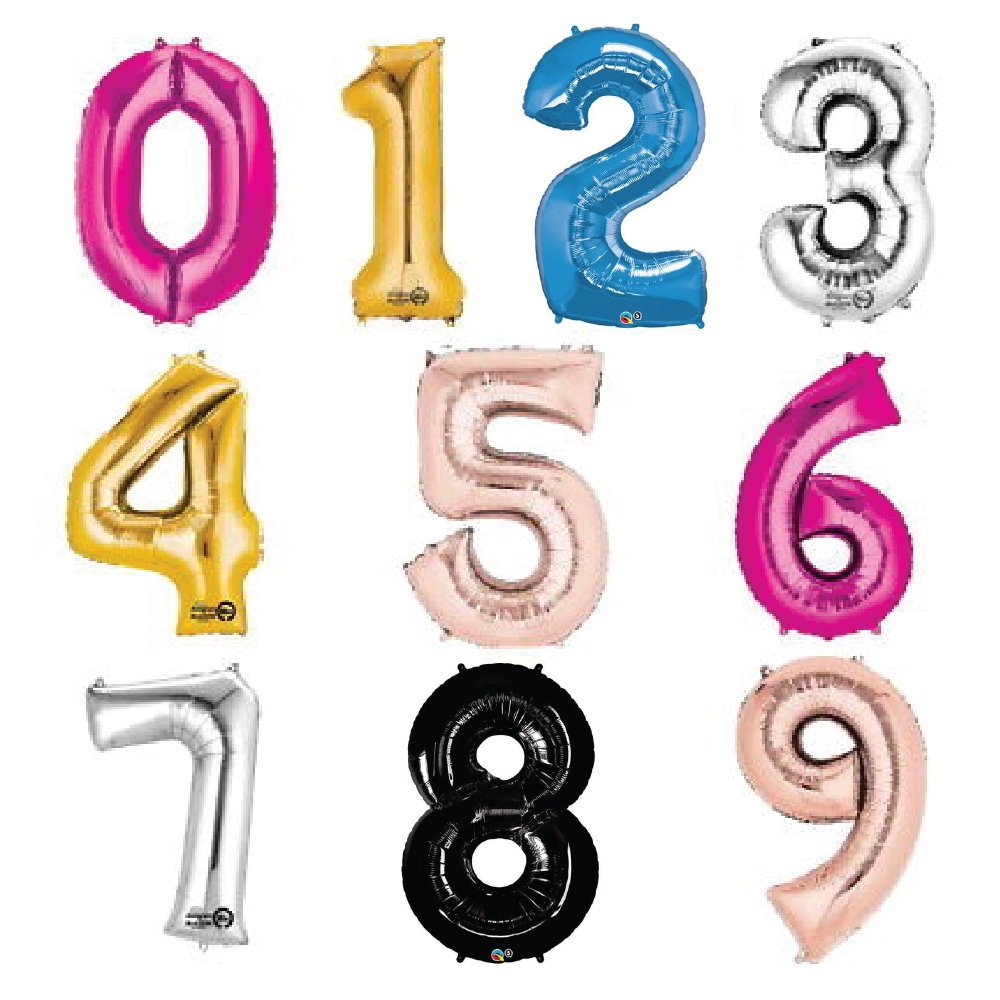 Number Helium Foils - The Pop Shop Dubai / Luxury Balloon Decor