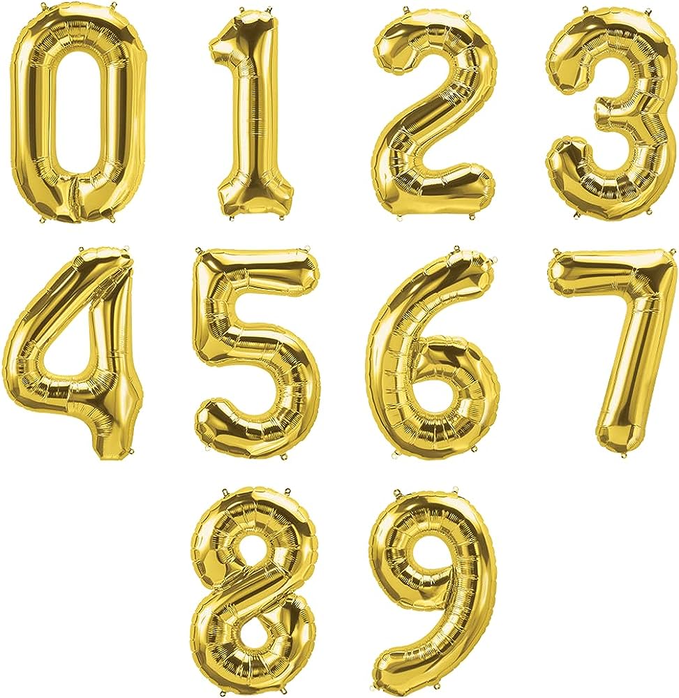 Number Helium Foils - The Pop Shop Dubai / Luxury Balloon Decor