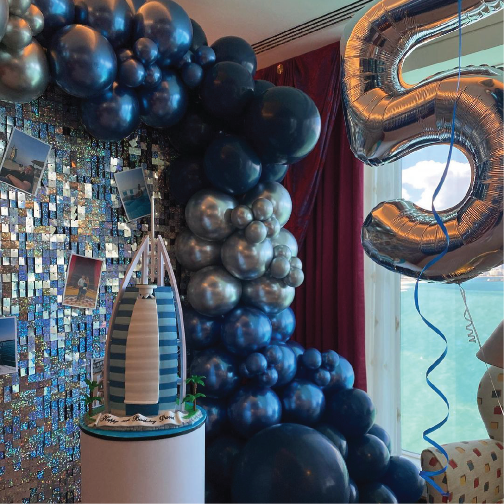 Shimmer Wall with Luxury Garland - The Pop Shop Dubai / Luxury Balloon Decor