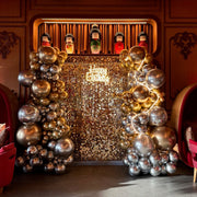 Luxe Birthday Party Shimmer Wall with Luxury Balloon Garland - The Pop Shop Dubai / Luxury Balloon Decor