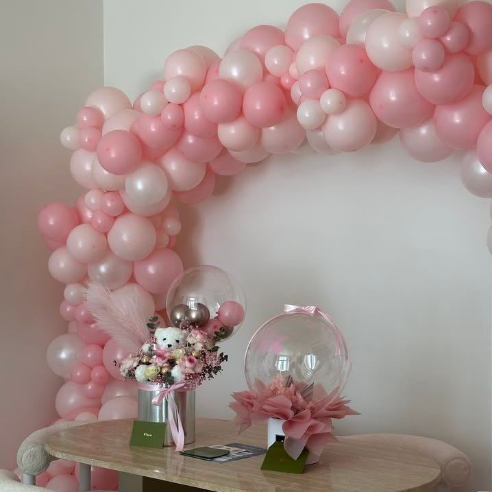 Welcome Home Baby Girl Arch - The Pop Shop Dubai / Luxury Balloon Decor